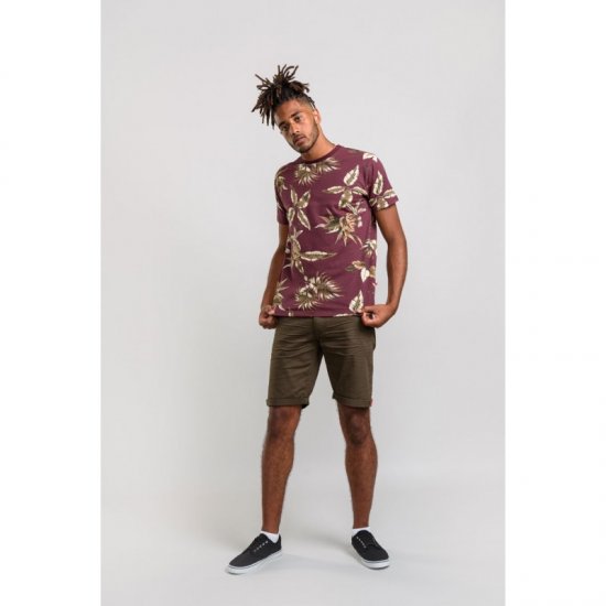 D555 Baxter T-shirt Wine-red - Μακό μπλουζάκια - Aνδρικά μπλουζεσ μεγάλα μεγέθη