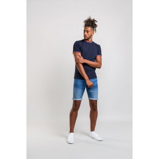 D555 Bates T-shirt Navy - Μακό μπλουζάκια - Aνδρικά μπλουζεσ μεγάλα μεγέθη