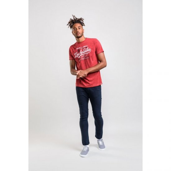 D555 Shelton T-shirt Red - Μακό μπλουζάκια - Aνδρικά μπλουζεσ μεγάλα μεγέθη