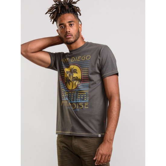 D555 Stanley T-shirt Khaki - Μακό μπλουζάκια - Aνδρικά μπλουζεσ μεγάλα μεγέθη