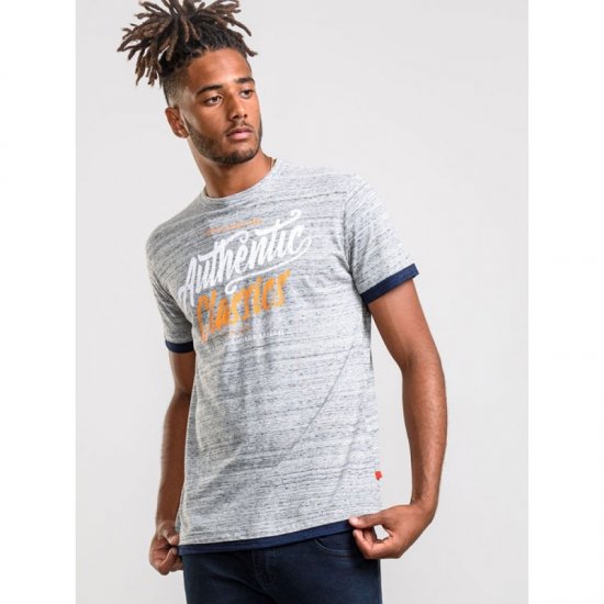 D555 Finn T-shirt Grey - Μακό μπλουζάκια - Aνδρικά μπλουζεσ μεγάλα μεγέθη