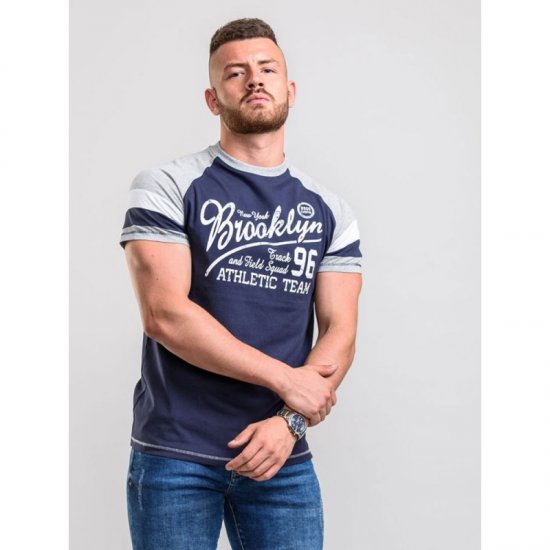 D555 Jones T-shirt Navy - Μακό μπλουζάκια - Aνδρικά μπλουζεσ μεγάλα μεγέθη