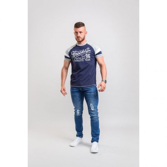 D555 Jones T-shirt Navy - Μακό μπλουζάκια - Aνδρικά μπλουζεσ μεγάλα μεγέθη