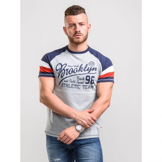 D555 Jones T-shirt Grey - Μακό μπλουζάκια - Aνδρικά μπλουζεσ μεγάλα μεγέθη