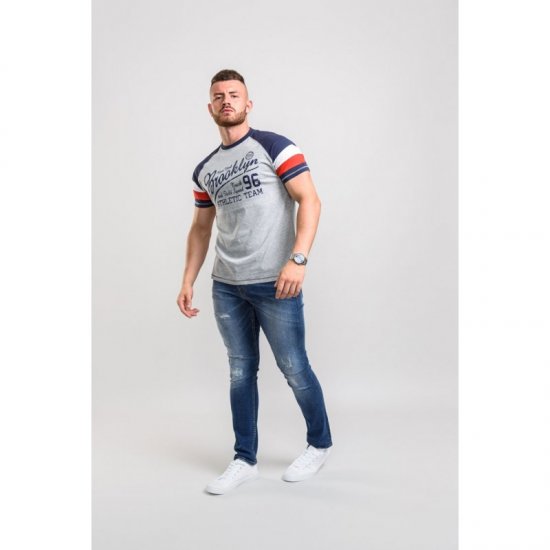 D555 Jones T-shirt Grey - Μακό μπλουζάκια - Aνδρικά μπλουζεσ μεγάλα μεγέθη