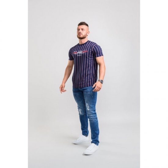 D555 Davis T-shirt Navy - Μακό μπλουζάκια - Aνδρικά μπλουζεσ μεγάλα μεγέθη