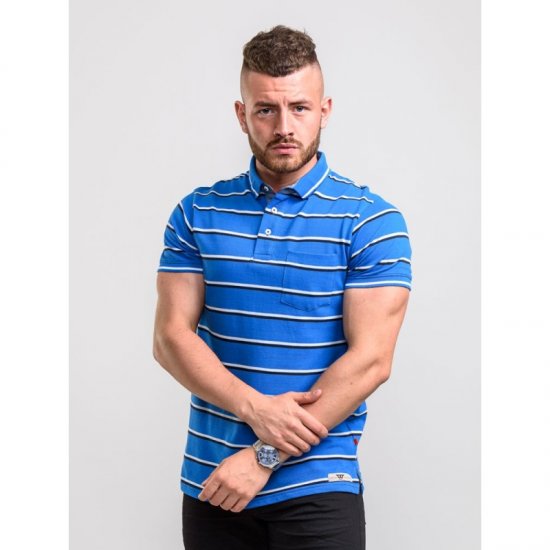 D555 Holmes Polo Blue - Πόλο μπλουζάκια - Aνδρικά μπλουζακια πολο μεγάλα μεγέθη