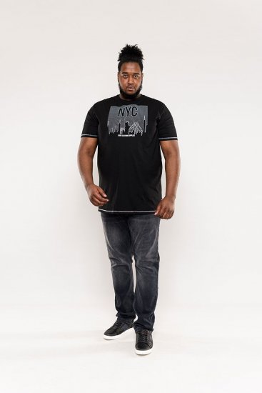 D555 Willoughby NYC Dot Printed T-Shirt Black - Μακό μπλουζάκια - Aνδρικά μπλουζεσ μεγάλα μεγέθη