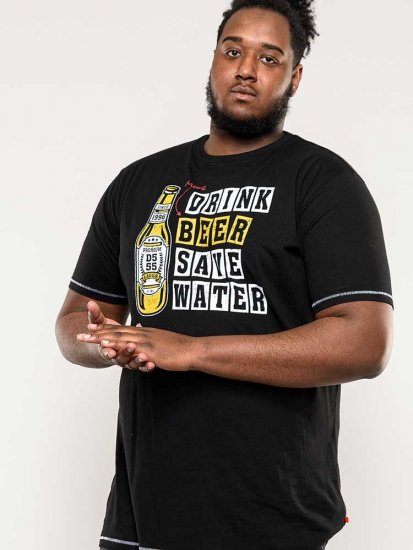 D555 Salford Save Water Drink Beer T-shirt Black - Μακό μπλουζάκια - Aνδρικά μπλουζεσ μεγάλα μεγέθη