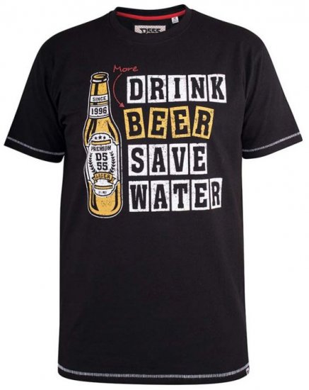 D555 Salford Save Water Drink Beer T-shirt Black - Μακό μπλουζάκια - Aνδρικά μπλουζεσ μεγάλα μεγέθη