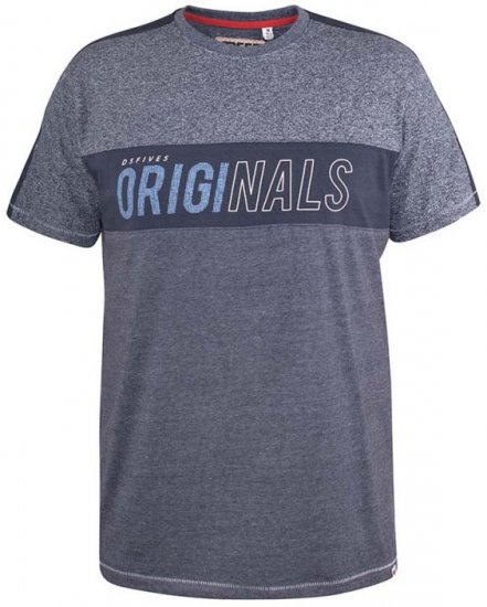 D555 Anson Originals Printed T-shirt Denim Marl - Μακό μπλουζάκια - Aνδρικά μπλουζεσ μεγάλα μεγέθη