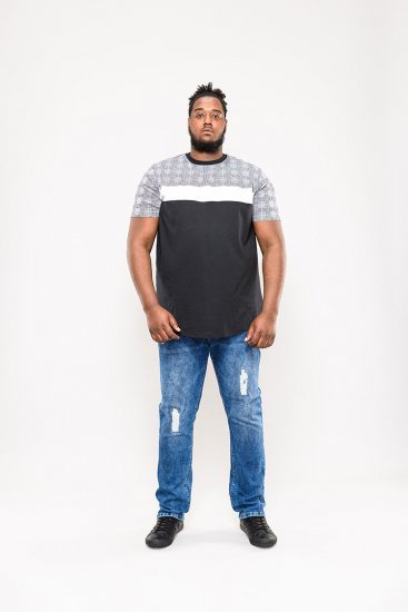 D555 Vista Couture Cut And Sew Curved Hem T-Shirt - Μακό μπλουζάκια - Aνδρικά μπλουζεσ μεγάλα μεγέθη