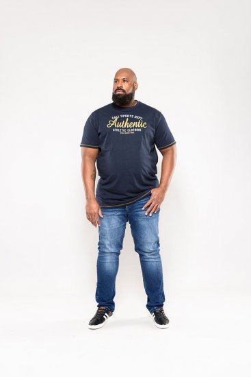 D555 Jasper Authentic Printed T-shirt Navy - Μακό μπλουζάκια - Aνδρικά μπλουζεσ μεγάλα μεγέθη