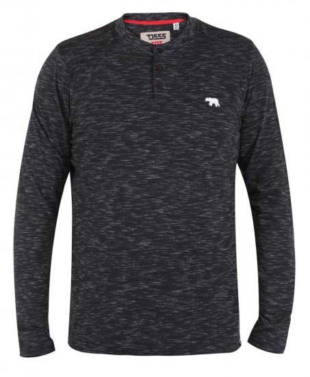 D555 Lavenham Long Sleeve Slub Grandad T-shirt - Μακό μπλουζάκια - Aνδρικά μπλουζεσ μεγάλα μεγέθη