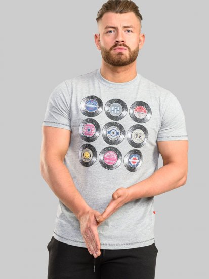D555 Hexworth Vinyl Records Printed T-Shirt - Μακό μπλουζάκια - Aνδρικά μπλουζεσ μεγάλα μεγέθη
