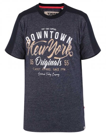 D555 Tiverton Printed Fine Stripe T-shirt - Μακό μπλουζάκια - Aνδρικά μπλουζεσ μεγάλα μεγέθη