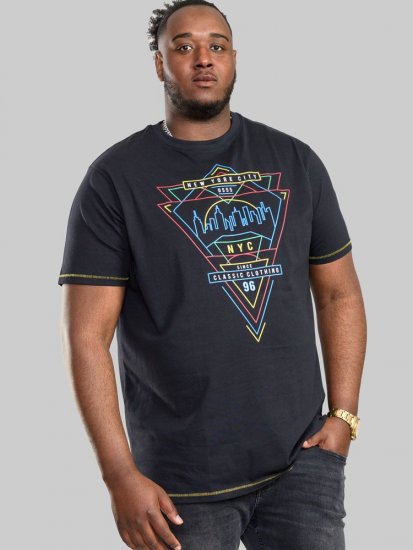 D555 Taunton Neon Printed T-Shirt - Μακό μπλουζάκια - Aνδρικά μπλουζεσ μεγάλα μεγέθη