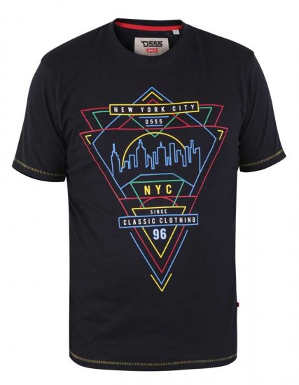 D555 Taunton Neon Printed T-Shirt - Μακό μπλουζάκια - Aνδρικά μπλουζεσ μεγάλα μεγέθη