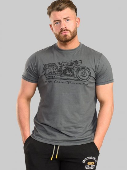 D555 Puxton Motorbike Printed T-Shirt - Μακό μπλουζάκια - Aνδρικά μπλουζεσ μεγάλα μεγέθη
