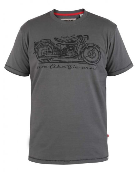 D555 Puxton Motorbike Printed T-Shirt - Μακό μπλουζάκια - Aνδρικά μπλουζεσ μεγάλα μεγέθη