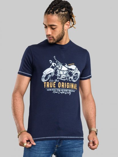 D555 Axbridge Motorbike Printed T-Shirt - Μακό μπλουζάκια - Aνδρικά μπλουζεσ μεγάλα μεγέθη