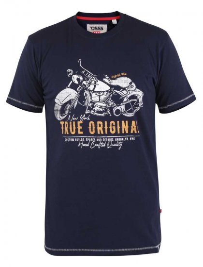 D555 Axbridge Motorbike Printed T-Shirt - Μακό μπλουζάκια - Aνδρικά μπλουζεσ μεγάλα μεγέθη