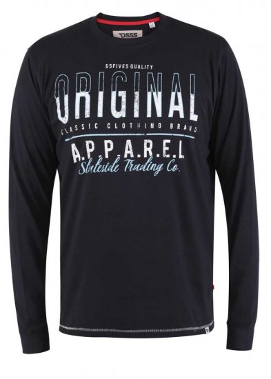 D555 Yeovil Long Sleeve T-Shirt - Μακό μπλουζάκια - Aνδρικά μπλουζεσ μεγάλα μεγέθη
