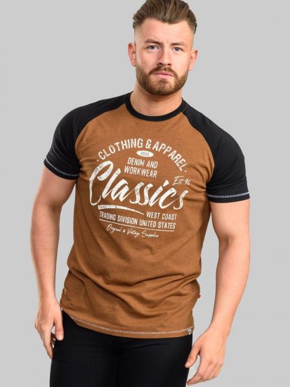 D555 Charmouth Raglan Sleeve Printed T-Shirt - Μακό μπλουζάκια - Aνδρικά μπλουζεσ μεγάλα μεγέθη