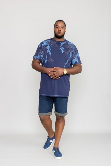 D555 BROMLEY Floral Panel Printed T-Shirt - Μακό μπλουζάκια - Aνδρικά μπλουζεσ μεγάλα μεγέθη