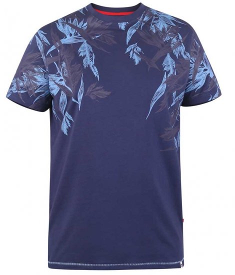 D555 BROMLEY Floral Panel Printed T-Shirt - Μακό μπλουζάκια - Aνδρικά μπλουζεσ μεγάλα μεγέθη