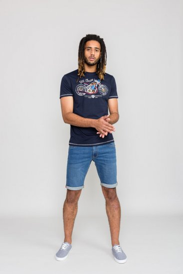 D555 DENTON Motorbike Printed T-Shirt - Μακό μπλουζάκια - Aνδρικά μπλουζεσ μεγάλα μεγέθη
