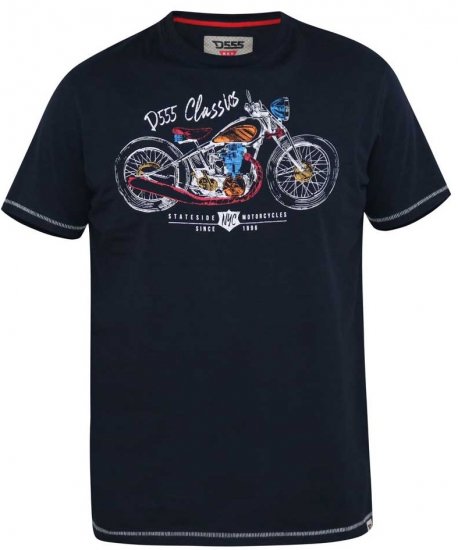 D555 DENTON Motorbike Printed T-Shirt - Μακό μπλουζάκια - Aνδρικά μπλουζεσ μεγάλα μεγέθη
