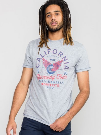 D555 BARTON Printed T-Shirt - Μακό μπλουζάκια - Aνδρικά μπλουζεσ μεγάλα μεγέθη