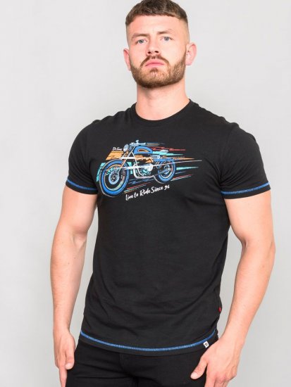 D555 CHINFORD Live To Ride Motorbike T-Shirt - Μακό μπλουζάκια - Aνδρικά μπλουζεσ μεγάλα μεγέθη