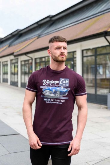 D555 BUCKHURST Vintage Cars T-Shirt - Μακό μπλουζάκια - Aνδρικά μπλουζεσ μεγάλα μεγέθη