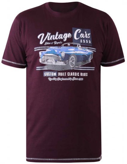 D555 BUCKHURST Vintage Cars T-Shirt - Μακό μπλουζάκια - Aνδρικά μπλουζεσ μεγάλα μεγέθη