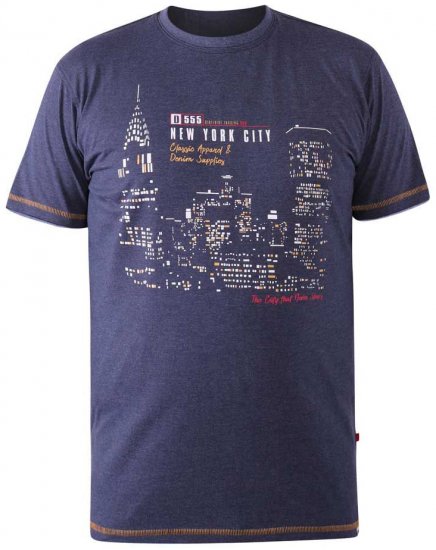 D555 DEBDEN NYC Night Skyline T-Shirt - Μακό μπλουζάκια - Aνδρικά μπλουζεσ μεγάλα μεγέθη