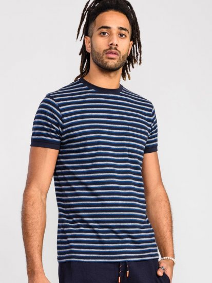 D555 Beamont Jacquard Stripe T-Shirt - Μακό μπλουζάκια - Aνδρικά μπλουζεσ μεγάλα μεγέθη