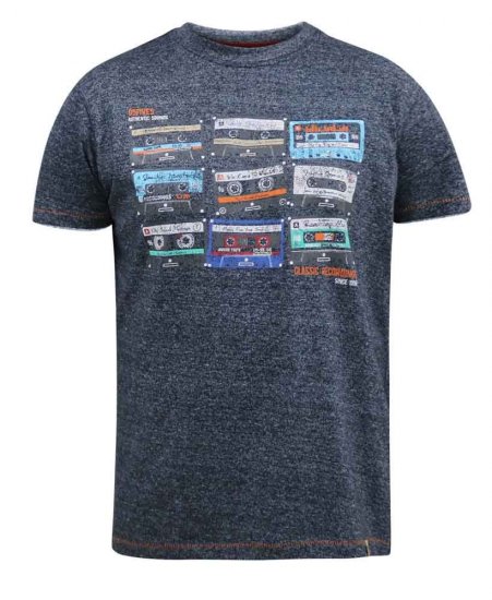 D555 Apsey Multi Cassette Tape Printed T-Shirt - Μακό μπλουζάκια - Aνδρικά μπλουζεσ μεγάλα μεγέθη