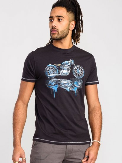 D555 Fritton Bike With Shadow And Drips Printed T-Shirt - Μακό μπλουζάκια - Aνδρικά μπλουζεσ μεγάλα μεγέθη