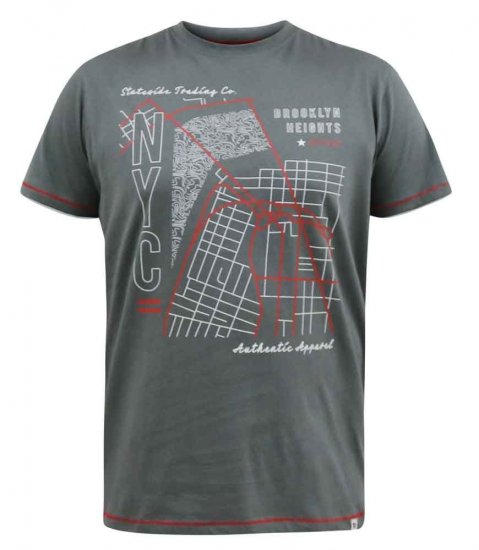 D555 Cobbler Nyc Birdseye Map Printed T-Shirt - Μακό μπλουζάκια - Aνδρικά μπλουζεσ μεγάλα μεγέθη
