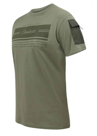 D555 Yarwell Printed T-Shirt With Sleeve Pocket - Μακό μπλουζάκια - Aνδρικά μπλουζεσ μεγάλα μεγέθη