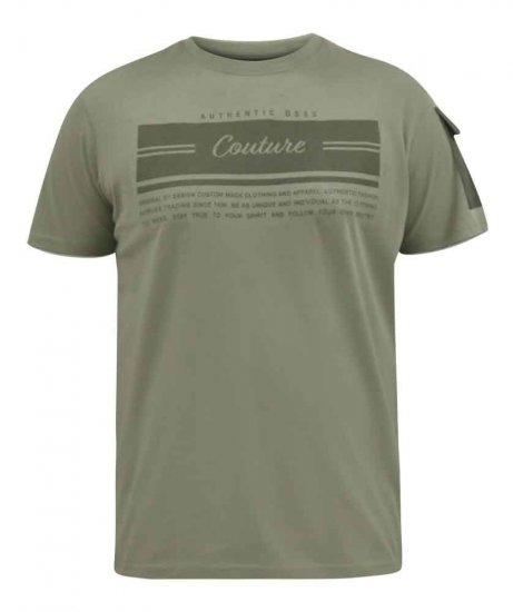 D555 Yarwell Printed T-Shirt With Sleeve Pocket - Μακό μπλουζάκια - Aνδρικά μπλουζεσ μεγάλα μεγέθη