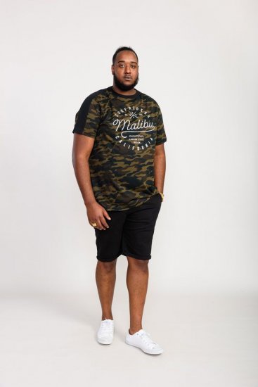 D555 Sullivan Ao Camo T-Shirt With Chest Print - Μακό μπλουζάκια - Aνδρικά μπλουζεσ μεγάλα μεγέθη
