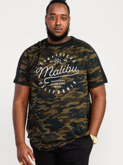D555 Sullivan Ao Camo T-Shirt With Chest Print - Μακό μπλουζάκια - Aνδρικά μπλουζεσ μεγάλα μεγέθη