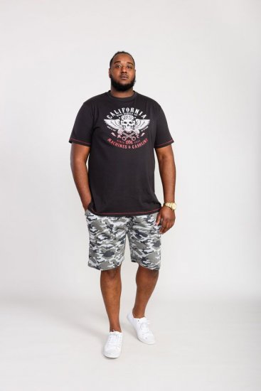 D555 Charles California Rebel Skull Printed T-Shirt - Μακό μπλουζάκια - Aνδρικά μπλουζεσ μεγάλα μεγέθη