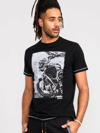 D555 Pinewood Photographic Bike Printed T-Shirt - Μακό μπλουζάκια - Aνδρικά μπλουζεσ μεγάλα μεγέθη