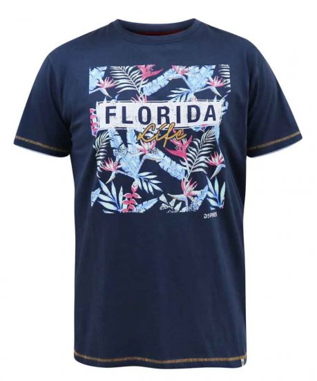 D555 Prestwick Florida Floral Printed T-Shirt - Μακό μπλουζάκια - Aνδρικά μπλουζεσ μεγάλα μεγέθη
