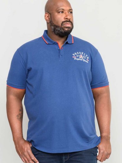 D555 Canning Chest Embroidery Polo Shirt Denim - Πόλο μπλουζάκια - Aνδρικά μπλουζακια πολο μεγάλα μεγέθη