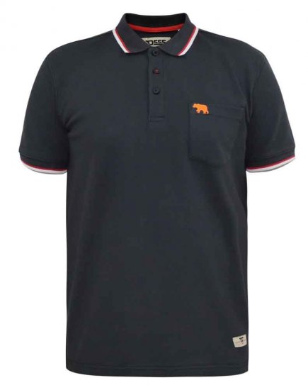 D555 Kirby Birdseye Pique Polo Black - Πόλο μπλουζάκια - Aνδρικά μπλουζακια πολο μεγάλα μεγέθη